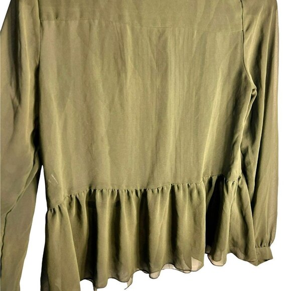 COPY - Who What Wear Olive Green Sheer Fabric Girls Top Sku 1055 Size XS - Picture 5 of 12